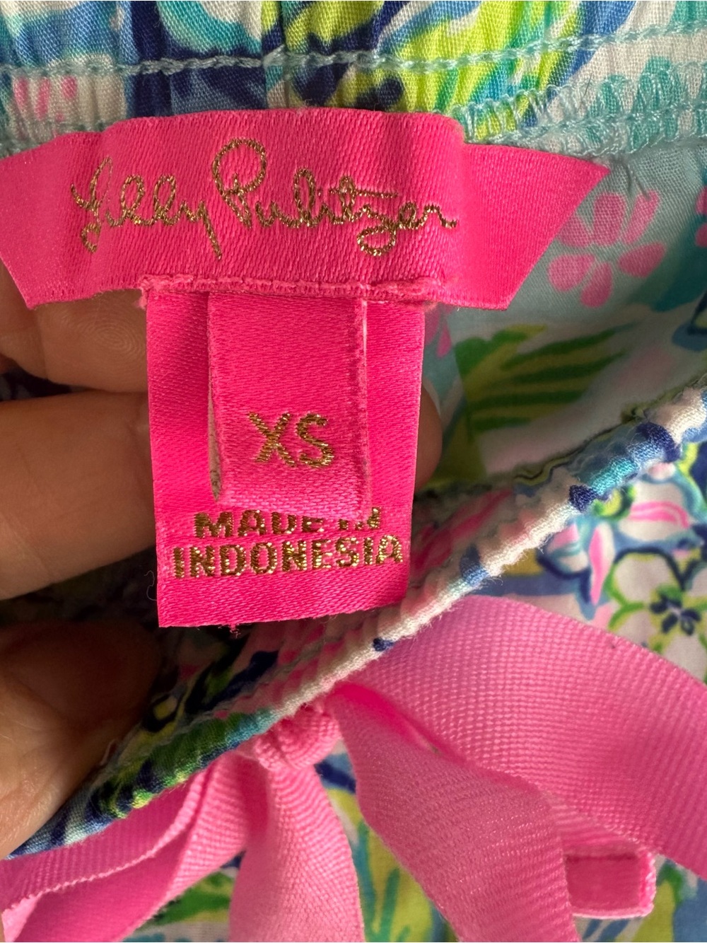 Lilly Pulitzer “Lilly’s House” Blue Floral Button-Front Pajama Top and Bottom XS - Picture 9 of 10